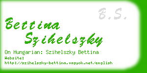 bettina szihelszky business card